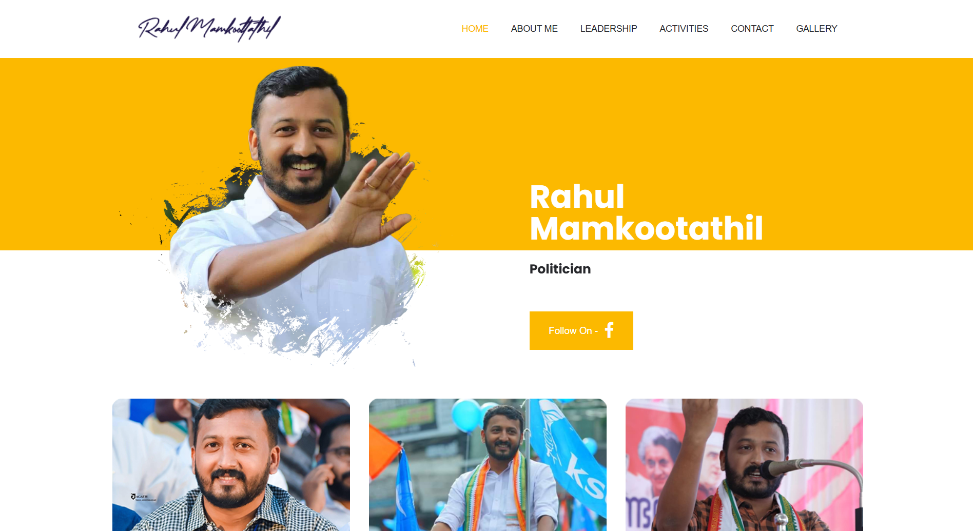Rahul Mamkootathil Website Screenshot